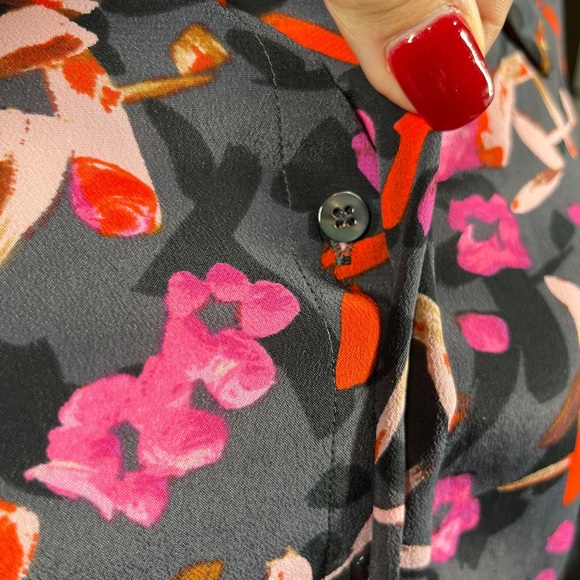 Dorothee Schumacher Floral SILK Blend Long Sleeve Button Down Shirt Top Blouse 6 - Picture 7 of 15